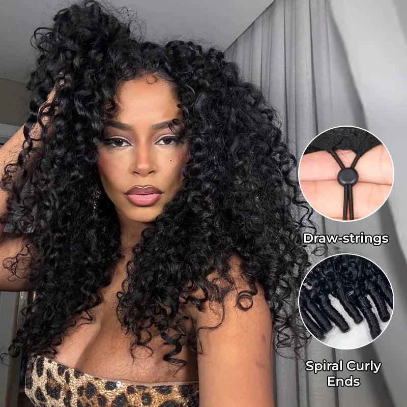 Burmese Curls Water Wave Glueless Wig 250% Burmese Curls 6x6 HD Lace Front Wig Zero Stress Deep Curly HD Lace Closure Wigs
