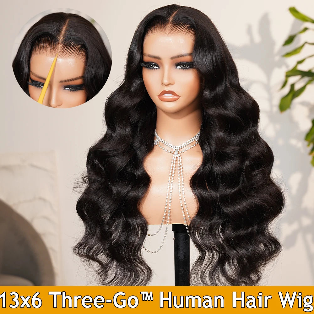 13x4 13x6 Human Hair Wigs Glueless Body Wave 6x5 HD Wear and Go Wig Pre Plucked Bye Bye Knots Virgin Hair Wigs for Women 30Inch
