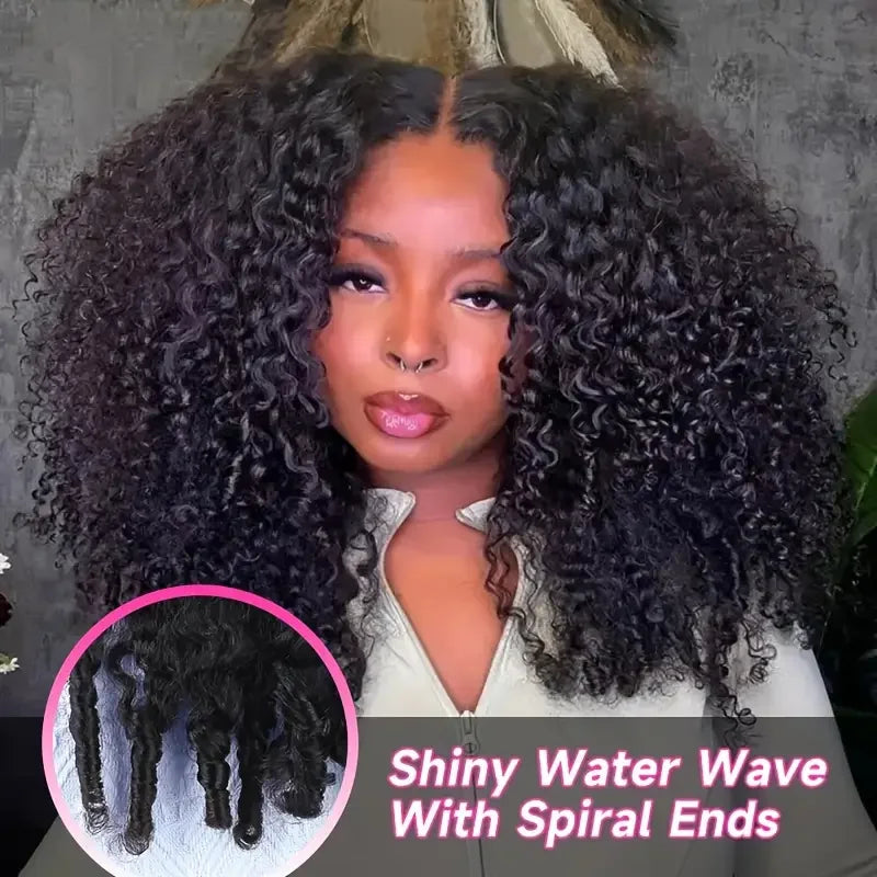 Burmese Curls Water Wave Glueless Wig 250% Burmese Curls 6x6 HD Lace Front Wig Zero Stress Deep Curly HD Lace Closure Wigs