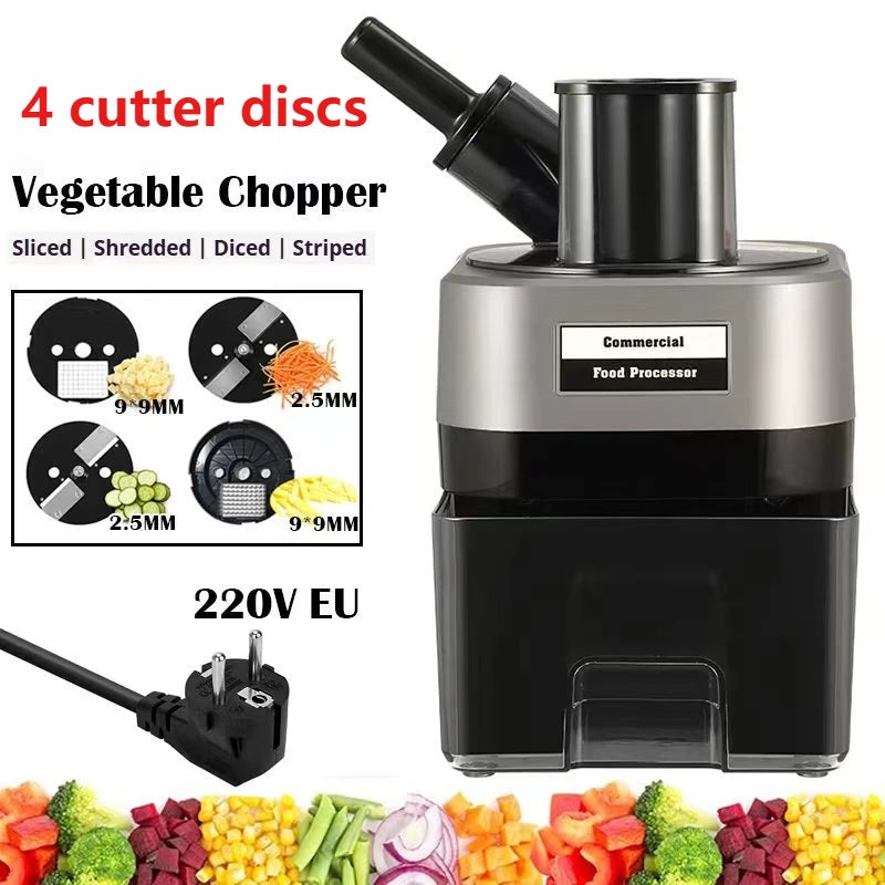 2025 New Commercial Double Spout Vegetable Cutter 4 in 1 Multifunctional Dicing Shredding Slicing Cutting Strips Vegetables