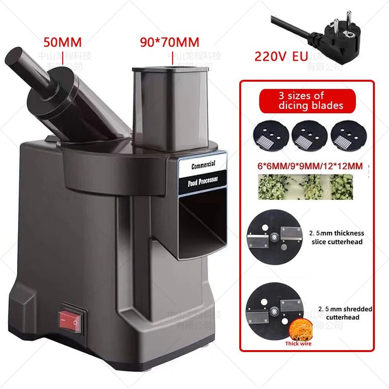 2025 New Vegetable Chopper 3 in1 Multifunctional Electric Cutting Machine Carrot Potato Cutter Slice Shred Diced Food Processor