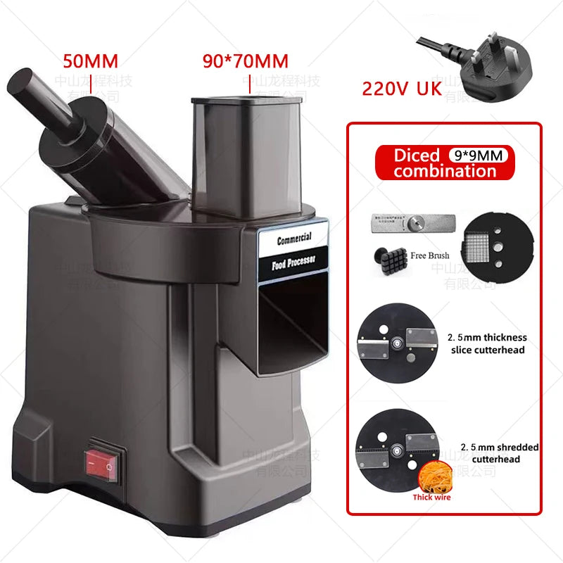 2025 New Vegetable Chopper 3 in1 Multifunctional Electric Cutting Machine Carrot Potato Cutter Slice Shred Diced Food Processor