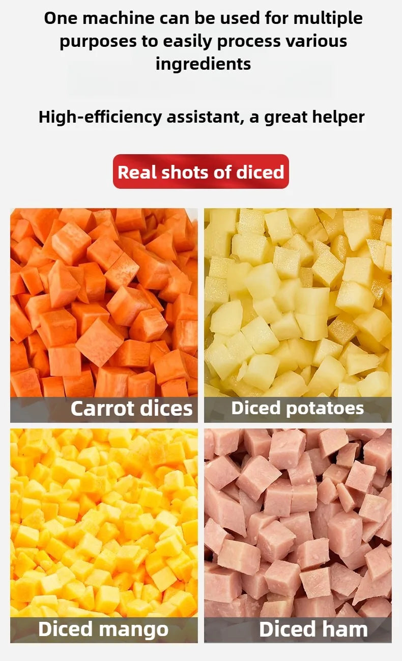 2025 New Commercial Double Spout Vegetable Cutter 4 in 1 Multifunctional Dicing Shredding Slicing Cutting Strips Vegetables