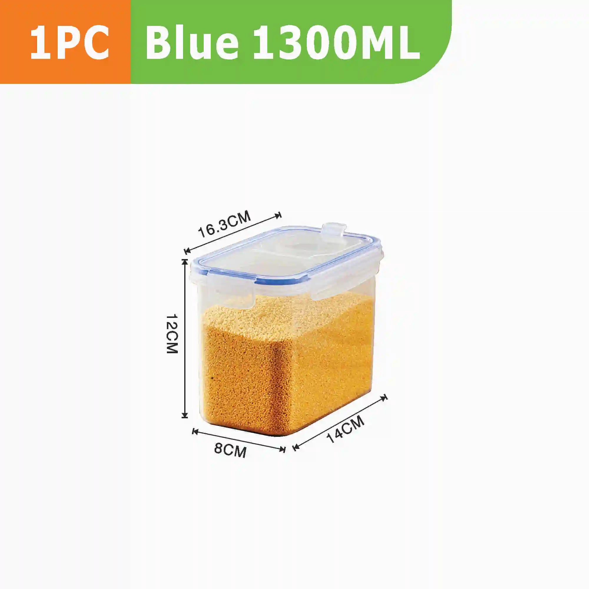 1Pc/4Pcs Refrigerator Storages Box 2.5/1.3L Plastic Grains Cereals Containers Fresh-Sealed Jar Storage Box Kitchen Organization