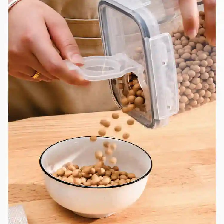 1Pc/4Pcs Refrigerator Storages Box 2.5/1.3L Plastic Grains Cereals Containers Fresh-Sealed Jar Storage Box Kitchen Organization