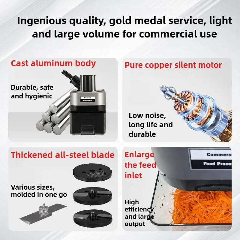 2025 New Commercial Double Spout Vegetable Cutter 4 in 1 Multifunctional Dicing Shredding Slicing Cutting Strips Vegetables