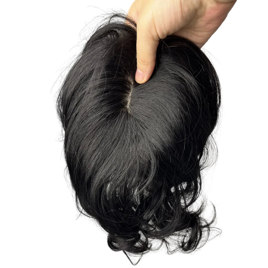 Body Wavy Brazilian Human Hair Toppers 25cm Clip In Hairpieces Extensions Increase Hair Volume for Women Hair Loss