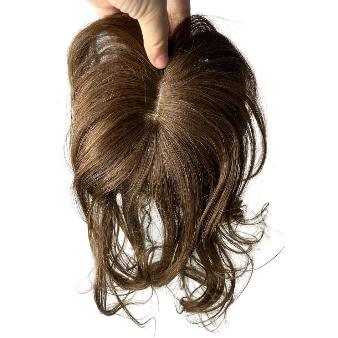 Body Wavy Brazilian Human Hair Toppers 25cm Clip In Hairpieces Extensions Increase Hair Volume for Women Hair Loss