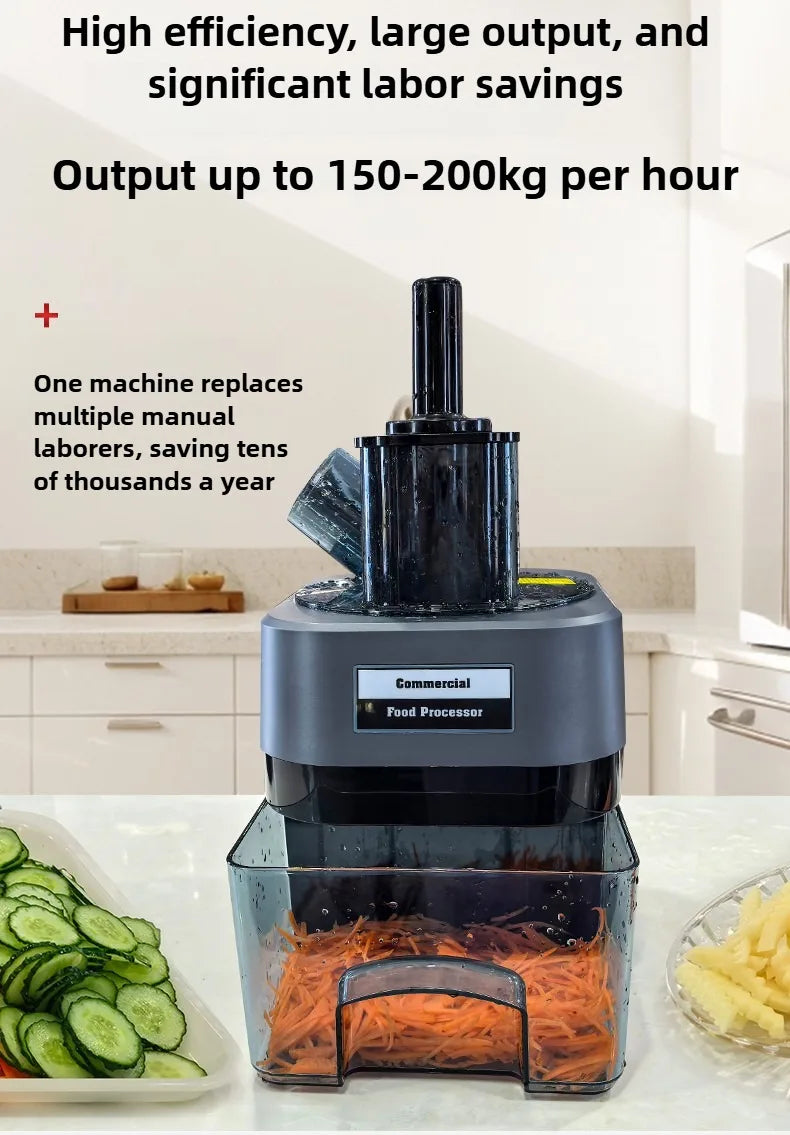 2025 New Commercial Double Spout Vegetable Cutter 4 in 1 Multifunctional Dicing Shredding Slicing Cutting Strips Vegetables