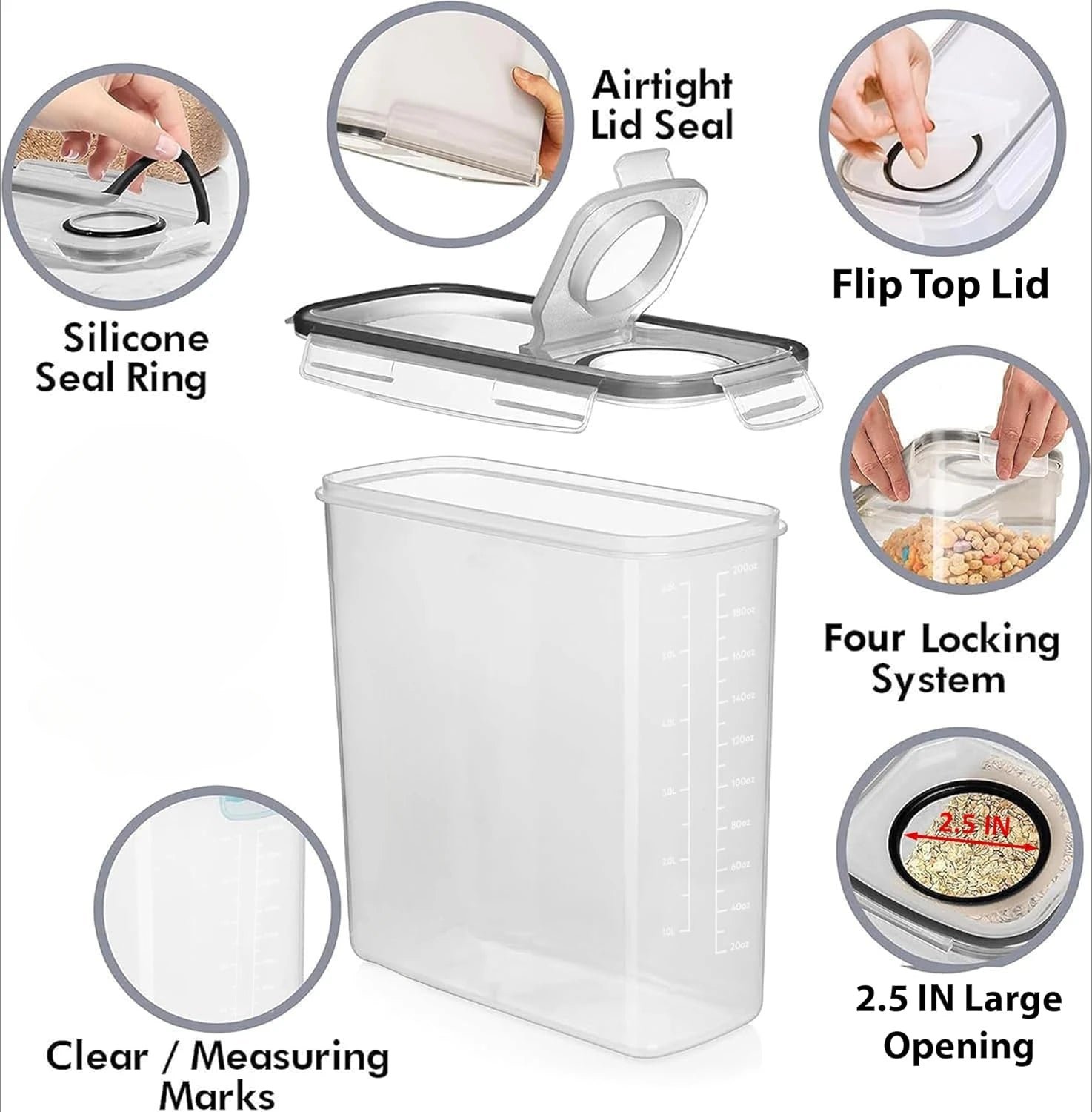 1Pc/4Pcs Refrigerator Storages Box 2.5/1.3L Plastic Grains Cereals Containers Fresh-Sealed Jar Storage Box Kitchen Organization