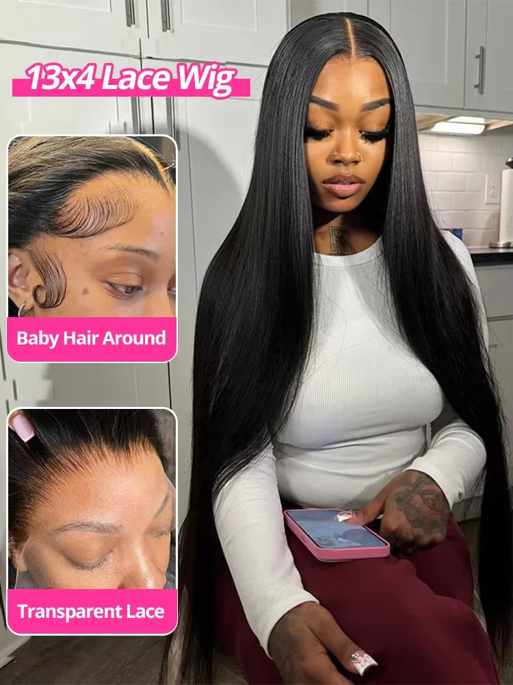 13x4 13x6 Bone Straight HD Lace Front Human Hair Wigs 5x7 Ready To Wear And Go Glueless Wigs Vietnamese Virgin Hair For Women