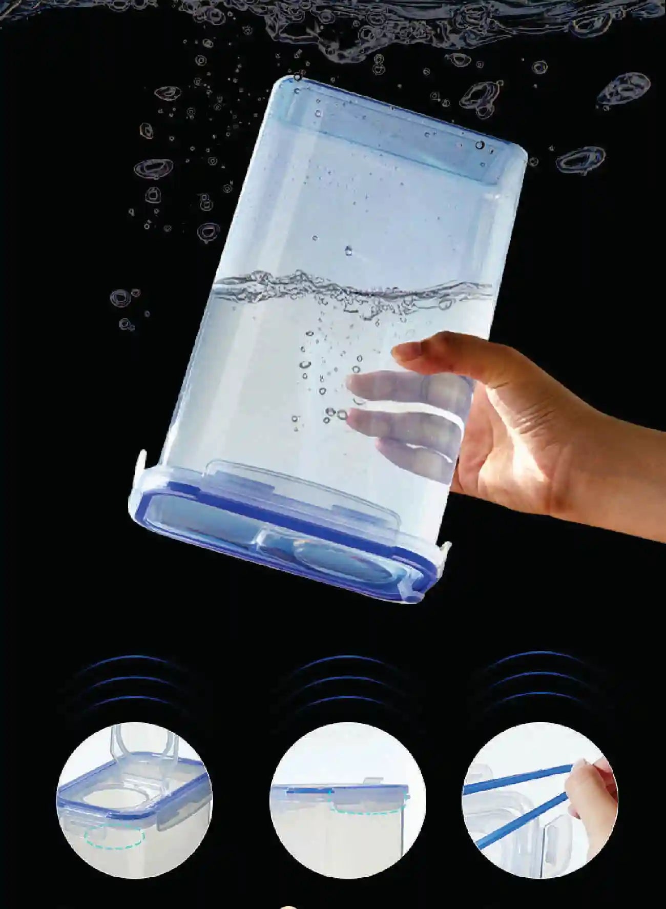 1Pc/4Pcs Refrigerator Storages Box 2.5/1.3L Plastic Grains Cereals Containers Fresh-Sealed Jar Storage Box Kitchen Organization