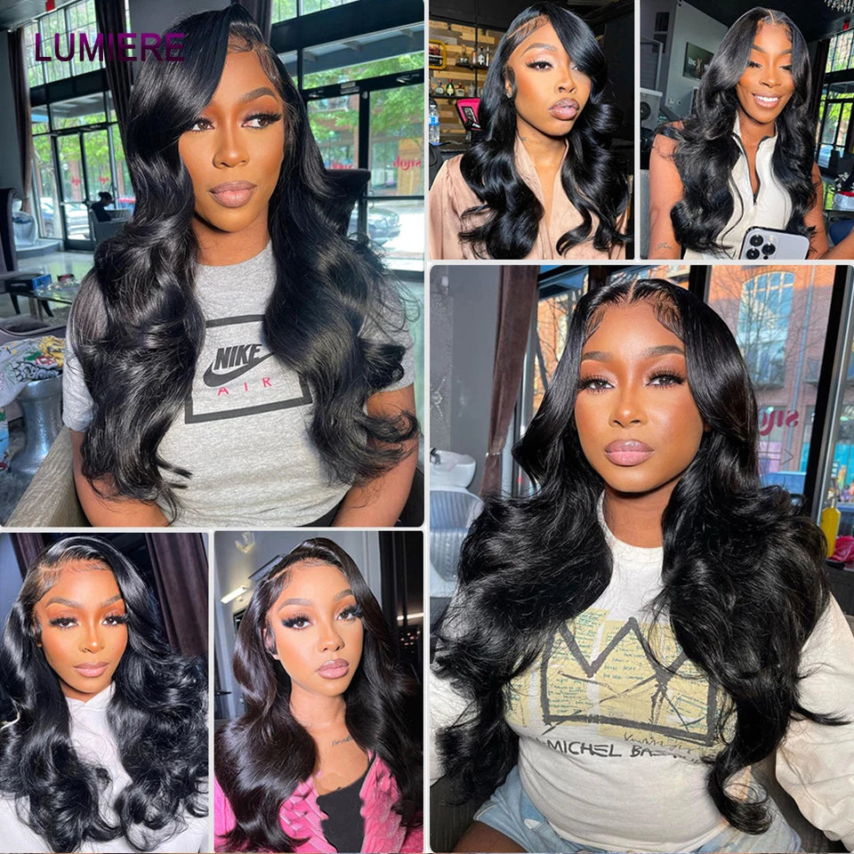 Body Wave Human Hair Bundles with Closure Frontal 5x5 6x6 HD Transparent 100% Virgin Human Hair Weave 3/4 Bundles with Closure