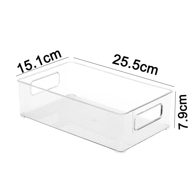 1-3pcs Refrigerator Organizer Bins With Handle Clear Plastic Pantry Food Freezer Tool Storage Box Stackable Fridge Accessories
